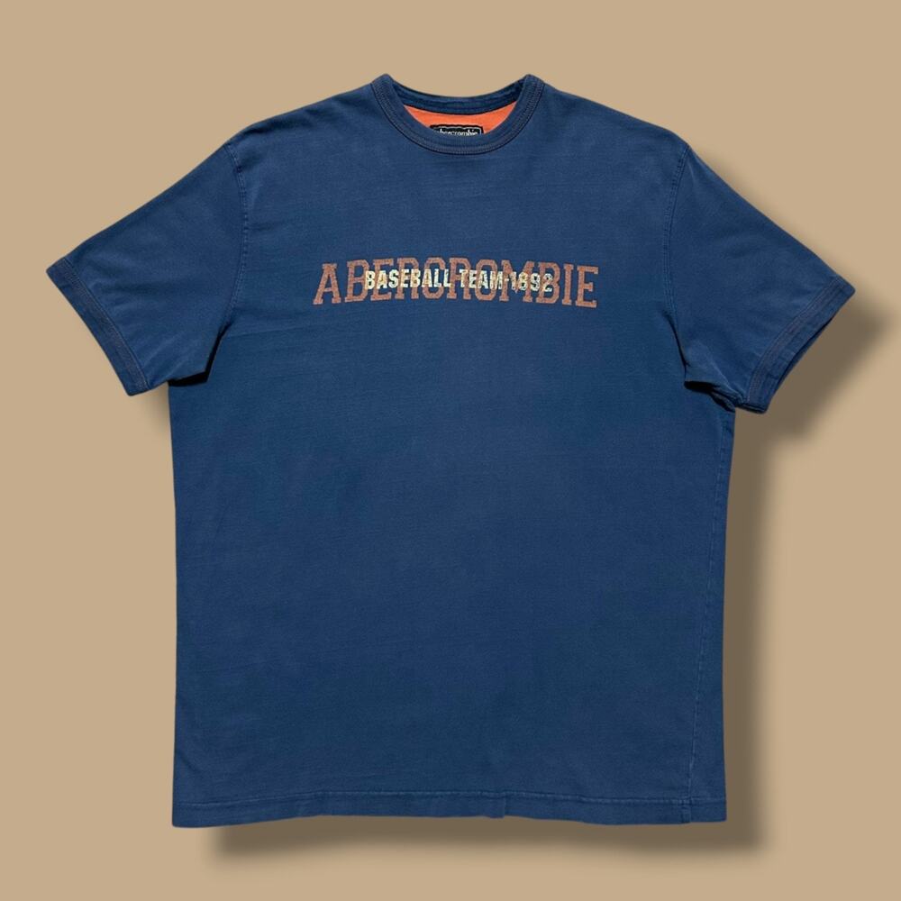 Vintage y2k Abercrombie and Fitch Shirt Baseball Team Graphic Tee Blue Slim L/XL